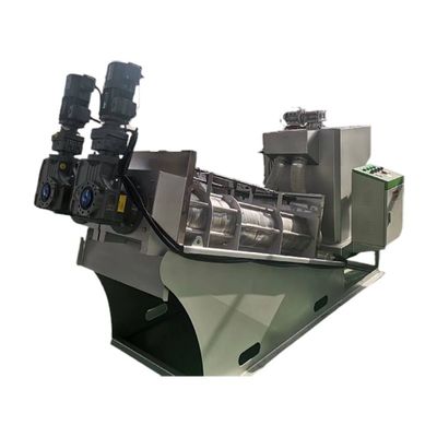 SS304 স্ক্রু টাইপ স্লাজ ডিহাইড্রেটর চারণভূমি স্যুয়েজ ট্রিটমেন্ট স্বয়ংক্রিয় 3m3/H