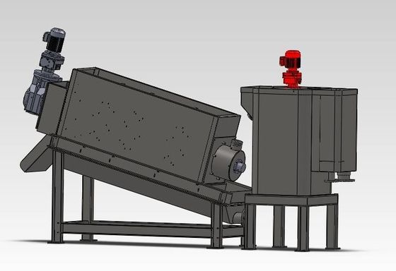100mm স্তুপীকৃত স্ক্রু স্লাজ ডিওয়াটারিং মেশিন ইন্ডাস্ট্রিয়াল গ্রেড