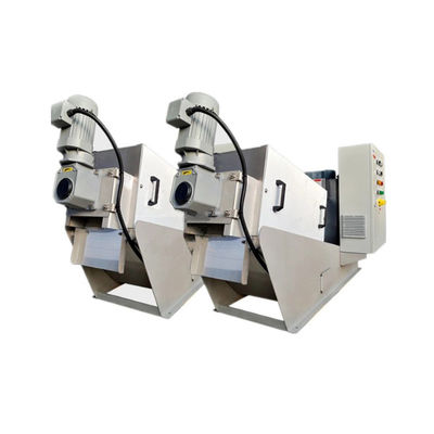SS304/316 স্ক্রু প্রেস স্লাজ ডিওয়াটারিং মেশিন 2.25kw স্বয়ংক্রিয়ভাবে চলছে